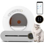 Litière chat autonettoyante capacité maximale de 65l, bac à litière pour chat alerte intelligente via ... Litière chat autonettoyante capacité maximale de 65l, bac à litière pour chat alerte intelligente via ...