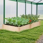 Jardin en bois sur�lev� ext�rieur bac � plantes carr� 102 x 102 x 30 cm avec fond grand contenant pour ...