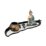 Jardin zen dco 'shamy' 37cm bleu
