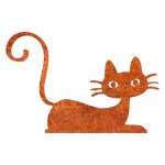 Jardinex - d�co jardin : chat f�lix m�tal - acier brut poli 41 cm
