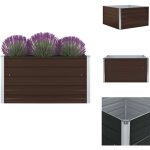 Vidaxl - jardini�re 100 x 100 x 45 cm acier galvanis� marron - jardinierecarree - jardiniere exterieure ...