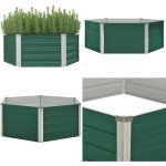 Vidaxl - jardinire 129 x 129 x 46 cm cm acier galvanis vert - jardinier - pot de fleurs - plante - ...