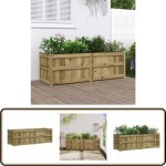 Jardinire 150x50x50 cm bois de pin imprgn - jardiniered'extrieure - jardinire bois - pot de fleurs ...