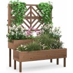 Costway - jardinire 2 niveaux avec treillis en bois de sapin avec trou de drainage, bac  fleurs pour ...