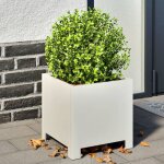 Jardini�res 2 pcs blanc 30x30x30 cm acier
