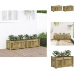 Jardinires 2 pcs bois de pin imprgn - jardinires en bois - jardinire extrieure - pot de fleurs ...
