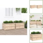 Jardini�res 2 pcs bois de pin massif - jardiniere en bois - jardinerie - pots de fleurs exterieure - ...