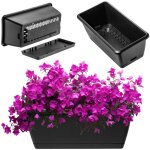 Jardinière en 2 tailles et 4 couleurs - jardinière de balcon en plastique avec soucoupe - pot de balcon ... Jardinière en 2 tailles et 4 couleurs - jardinière de balcon en plastique avec soucoupe - pot de balcon ...
