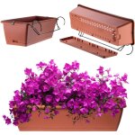 Jardinière en 2 tailles et 4 couleurs - jardinière de balcon en plastique résistant pour terrasse et ... Jardinière en 2 tailles et 4 couleurs - jardinière de balcon en plastique résistant pour terrasse et ...
