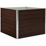 Jardini�re?bac � fleurs?pot de fleurs sur�lev�e marron 100x100x77 cm acier galvanis� cfw55164