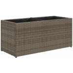 Jardini�re bac lit sur�lev� plantes fleurs terrasse jardin avec 2 pots 72 x 30 x 32 cm r�sine tress�e ...