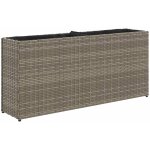 Jardini�re bac lit sur�lev� plantes fleurs terrasse jardin avec 2 pots 90 x 20 x 40 cm r�sine tress�e ...