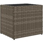 Jardini�re bac lit sur�lev� plantes fleurs terrasse jardin 36 x 30 x 32 cm r�sine tress�e gris