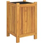 Jardinire bac lit surlev plantes fleurs terrasse jardin avec doublure 31 x 31 x 50 cm bois massif ...