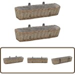 Vidaxl - jardinires de balcon 2 pcs osier avec revtement en pe 80 cm - jardinire en osier - pot de ...