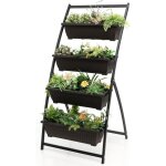 Jardiniere balcon avec roulette verticale avec 4 pot de fleur plastique, potager surélevé autoportant ... Jardiniere balcon avec roulette verticale avec 4 pot de fleur plastique, potager surélevé autoportant ...