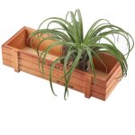 Jardini�re en bois d'herbe de fleur de jardin en bois vintage, pots succulents creux rectangle fen�tre ...