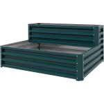 Outsunny - jardinière carré potager 2 étages dim. 120l x 101l x 58h cm tôle d'acier ondulée vert Outsunny - jardinière carré potager 2 étages dim. 120l x 101l x 58h cm tôle d'acier ondulée vert