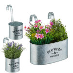 Jardini�re d'ext�rieur pour le balcon, en lot de 3, � suspendre, fer rev�tu de zinc, argent�e - relaxdays ...