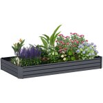 Jardini�re ext�rieure carr� potager galvanis�e avec bordure de s�curit� et fond ouvert 240 x 120 x 30 ...