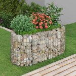 Jardini�re � gabion. bac � fleurs, lit sur�lev� de jardin fer galvanis� 120x50x50 cm pjhr61423 design ...