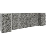 The living store - jardinire  gabion en h fil d'acier 260x40x80 cm - jardiniere gabion - border jardin ...