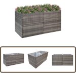 Jardinire gris 157x80x80 cm rsine tresse - jardinieres exterieures - pot de fleurs extrieur - plante ...