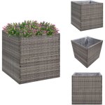 Vidaxl - jardinire gris 80x80x80 cm rsine tresse - jardinieres exterieures - pot de fleurs extrieur ...