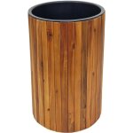 [jamais utilis] jardinire hhg - 583, bac  fleurs, rond 50x34cm outdoor bois d'acacia certifi mvg, ...
