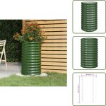 Jardini�re de jardin acier enduit de poudre 40x40x68 cm vert - jardini�re - pots de fleurs - d�coration ...