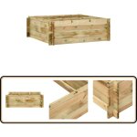 Jardinire pour lgumes bois de pin imprgn 120x120x40 cm - jardinier - pot de fleurs - jardinire extrieure ...