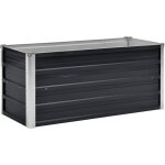 Jardini�re?lit sur�lev� de jardin anthracite 100x40x45 cm acier galvanis� cfw63454