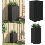 Vidaxl - jardinire noir 40x40x80 cm rsine tresse - jardinier noire - pot de fleurs extrieur - jardinire ...