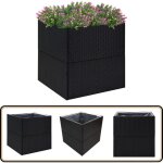 Vidaxl - jardinire noir 80x80x80 cm rsine tresse - jardiniereresine - jardiniere exterieur - pot plante ...