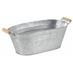 Jardinière ovale zinc et bois (lot de 3) Jardinière ovale zinc et bois (lot de 3)