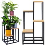 Jardini�re plaza - support m�tallique � 4 niveaux en ch�ne