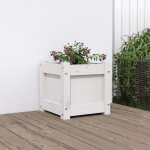 Design in - jardini�re, pot de fleurs, bac � fleurs blanc 31x31x31 cm bois de pin massif cfw13798