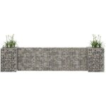 Design in - jardini�re, pot de fleurs, bac � fleurs � gabion en h fil d'acier 260x40x60 cm cfw71740