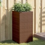 Jardini�re - pot de fleur marron 40x40x80 cm r�sine tress�e