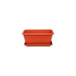 Jardinière rectangulaire en plastique couleur terre cuite eva 40 cm Jardinière rectangulaire en plastique couleur terre cuite eva 40 cm