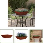 Jardini�re rouill�e - cache - pot de jardin rouill� 50 x 50 x 15 cm