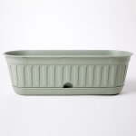 Jardini�re avec soucoupe  etika  en plastique - d 58 cm - vert sauge - 13l - livraison gratuite