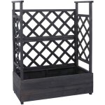 [jamais utilis�] jardini�re sur pied hhg - 655, bac � plantes / � fleurs, pot de fleurs, treillis, tuteur, ...
