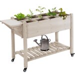 Mh - jardinire sur pied - potager sur roulettes avec tagres - sapin pr - huil