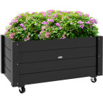 Jardini�re sur roulettes - outsunny - inserts d'irrigation, feutre de drainage inclus - 89 x 48 x 47 ...