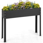Costway - jardinire surlev en mtal avec trou de drainage, lit de jardin avec pieds, grand bac de ...