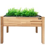 Jardini�re sur�lev�e, marron jardini�re bois de pruche 100 % fsc - 122 x 61 x 78 cm - format pratique ...