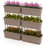 Jardini�re sur�lev�e vertical avec 6 bacs de plantation trous de drainage, lit de jardin arrangement ...