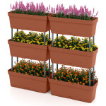 Jardini�re sur�lev�e vertical avec 6 bacs de plantation trous de drainage, lit de jardin arrangement ...