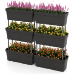 Jardini�re sur�lev�e vertical avec 6 bacs de plantation trous de drainage, lit de jardin arrangement ...